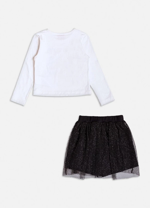Momi - Conjunto de Tule com Patch de Ursinha Branco 6