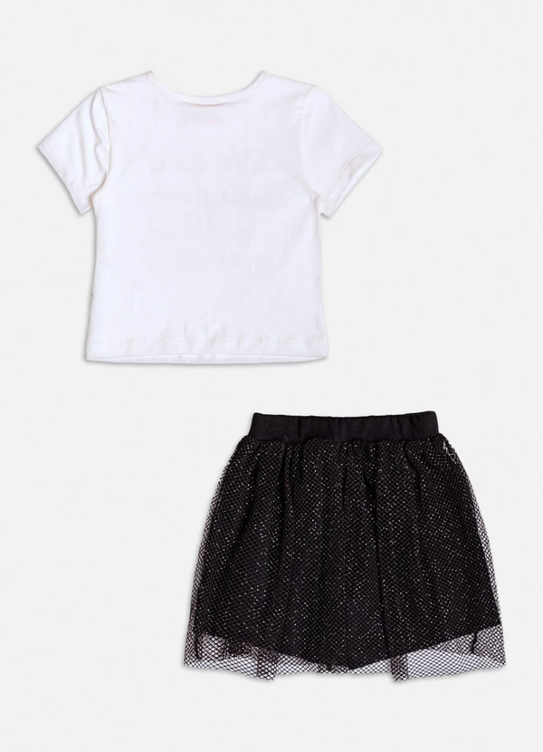 Momi - Conjunto de Tule com Patch de Ursinha Branco 2