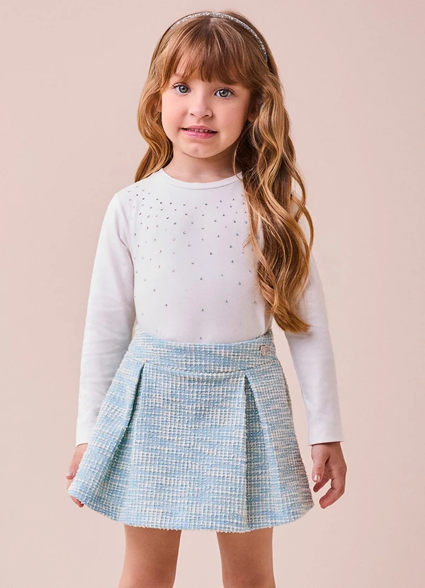 Momi - Conjunto de Tweed Azul com Strass Azul 4