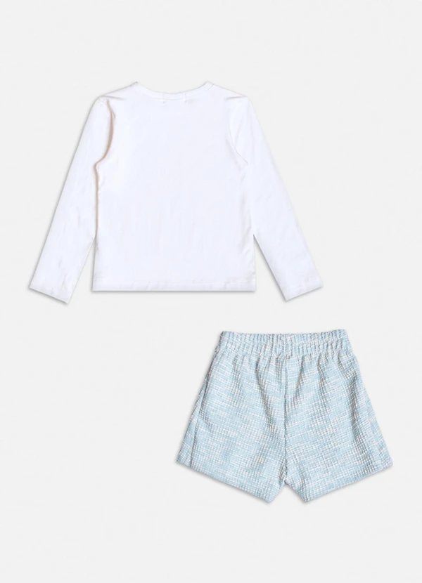 Momi - Conjunto de Tweed Azul com Strass Azul 6