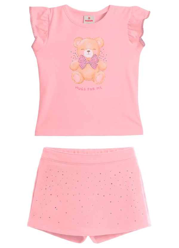 Brandili - Conjunto de Urso com Strass Rosa