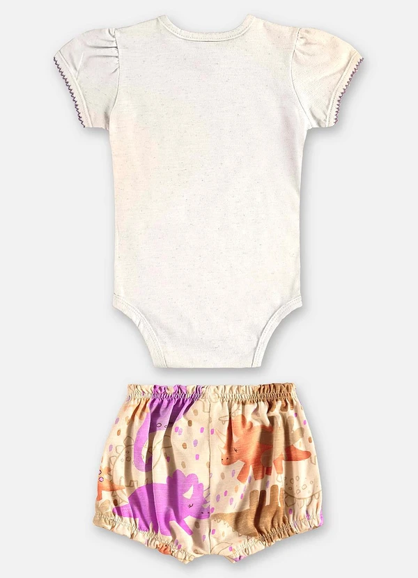 Up Baby - Conjunto Dino Bebê Menina Bege 2