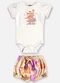 Up Baby - Conjunto Body e Short Bebê Rosa - variação: Bege