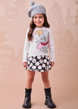 Momi - Conjunto do Dumbo com Strass de Moletom Branco - MOMI