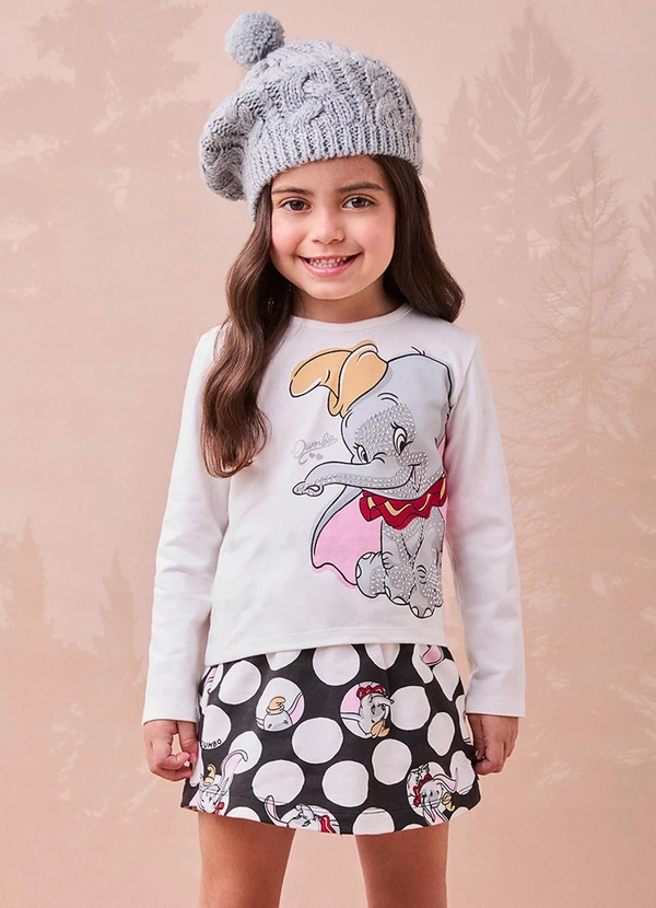 Momi - Conjunto do Dumbo com Strass de Moletom Branco 4
