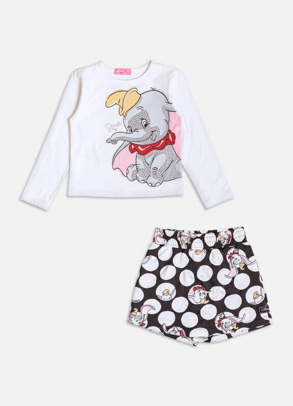 Momi - Conjunto do Dumbo com Strass de Moletom Branco 5