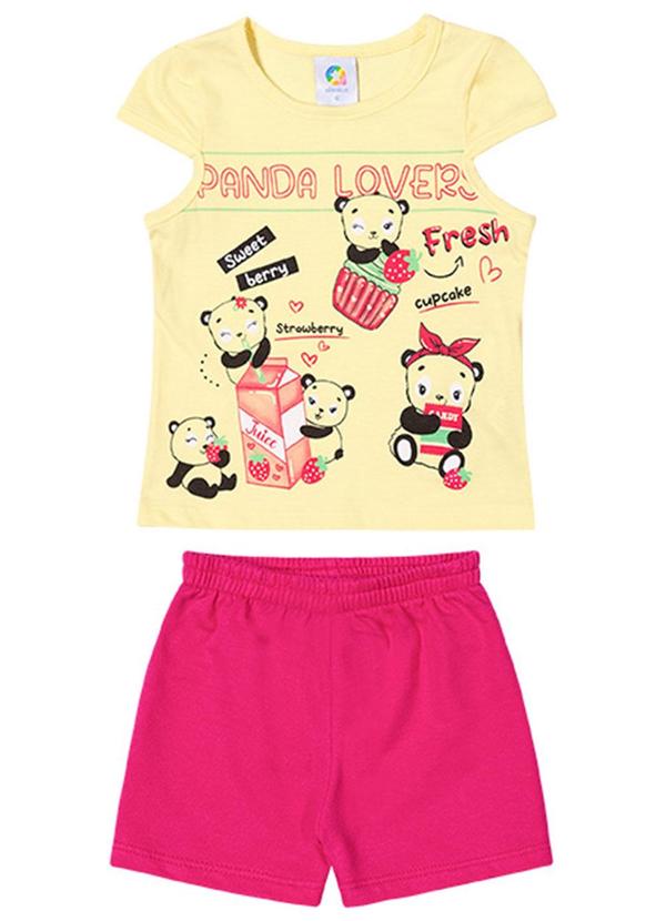 Alenice - Conjunto Doce Panda Menina Amarelo