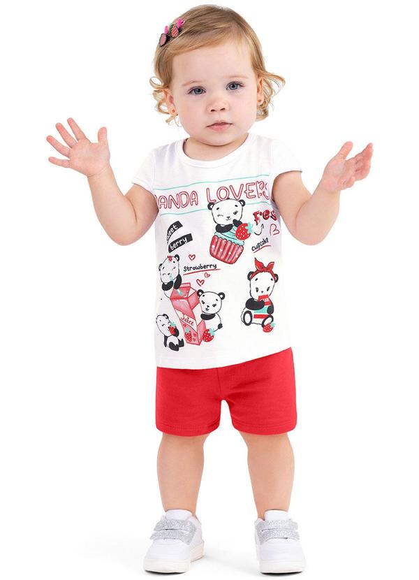 Alenice - Conjunto Doce Panda Menina Branco