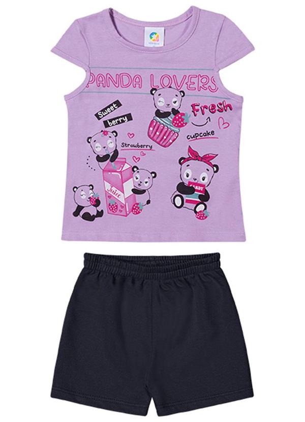 Alenice - Conjunto Doce Panda Menina Roxo