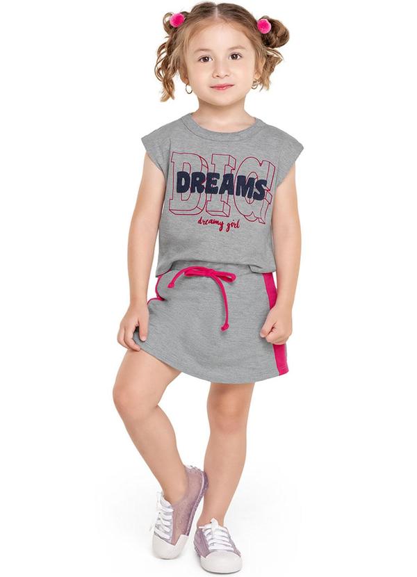 Alenice - Conjunto e Moletom com Lettering Cinza