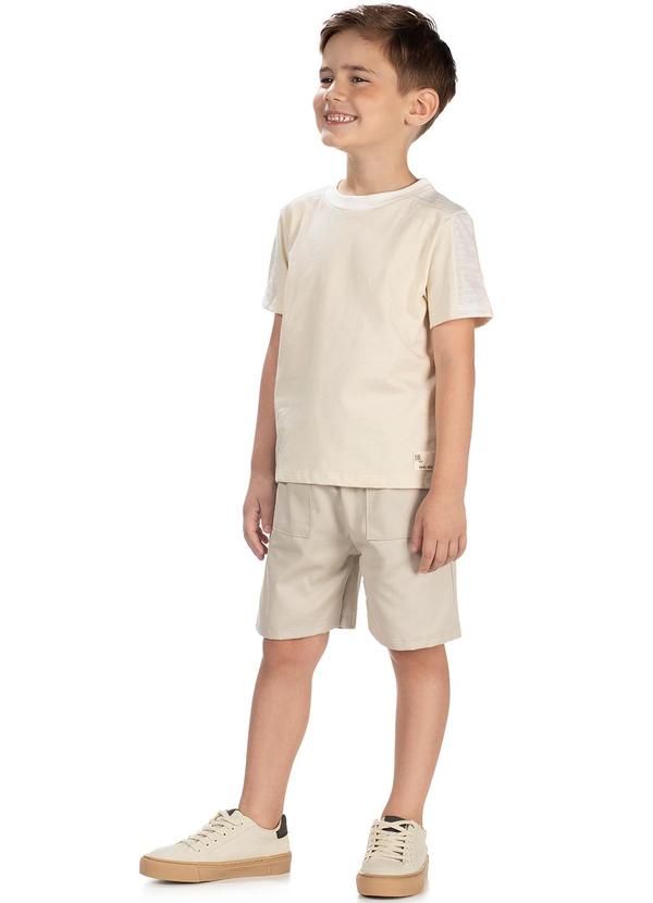 Lik Boys - Conjunto e Short Plano Sarja Peletizada Bege