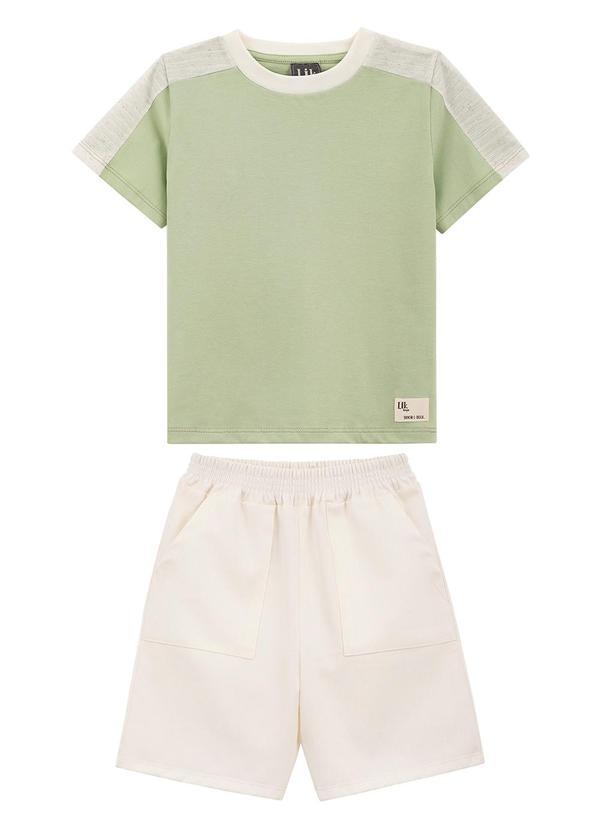 Lik Boys - Conjunto e Short Plano Sarja Peletizada Verde