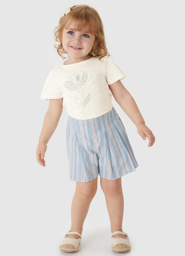 Carinhoso - Conjunto em Linho com Pérolas Off White 1