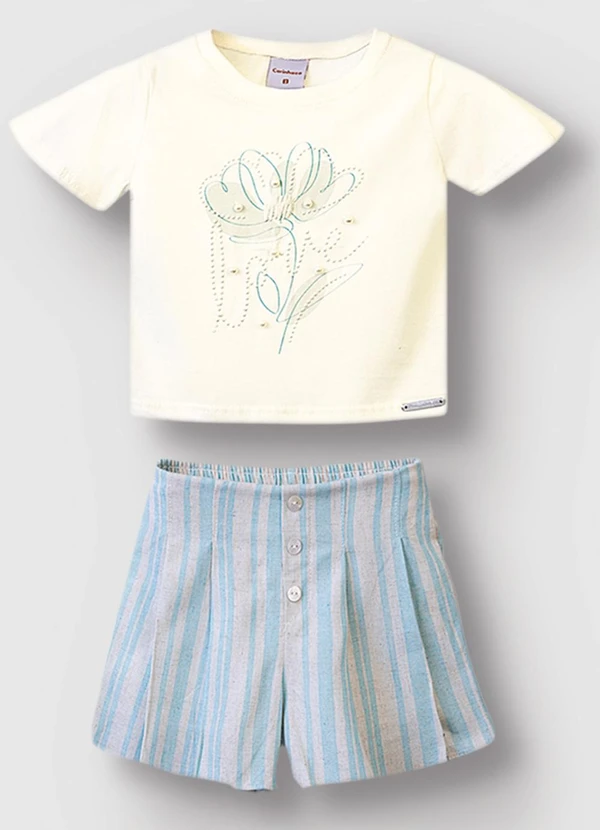 Carinhoso - Conjunto em Linho com Pérolas Off White 2