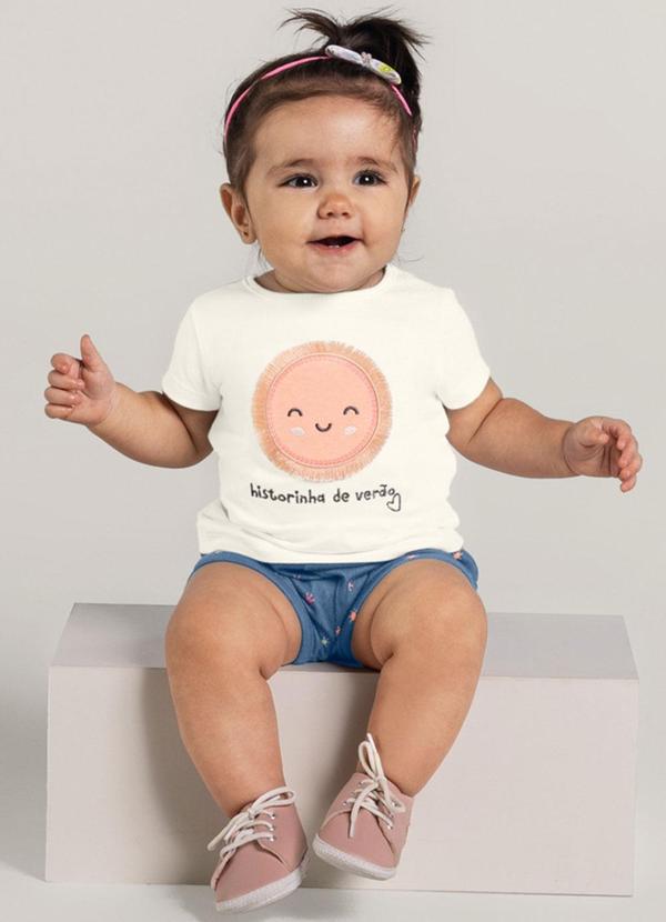 Brandili - Conjunto em Malha Bebê Menina Bege