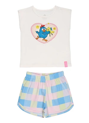 Galinha Pintadinha - Conjunto em Meia Malha Branco - GALINHA PINTADINHA