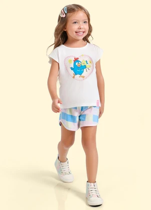 Galinha Pintadinha - Conjunto em Meia Malha Branco - GALINHA PINTADINHA