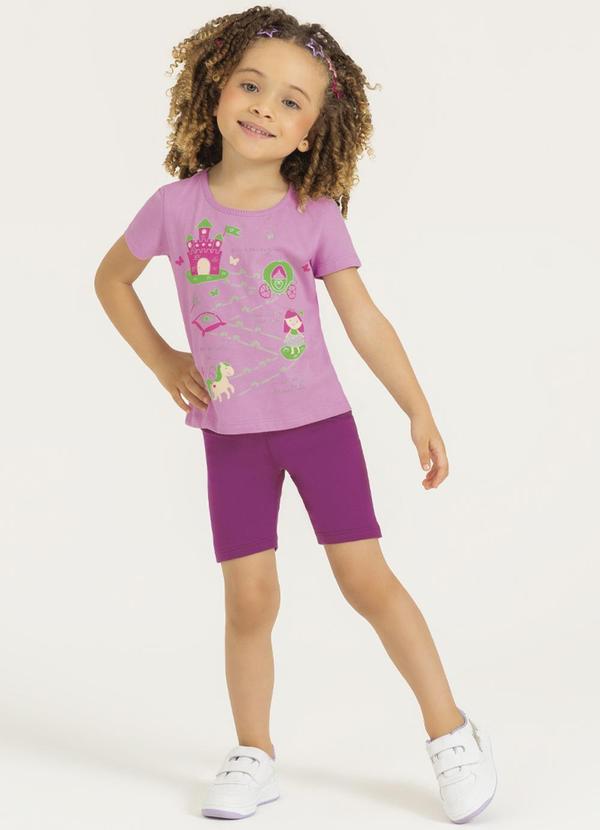 Cativa Kids - Conjunto em Meia Malha com Glitter Roxo