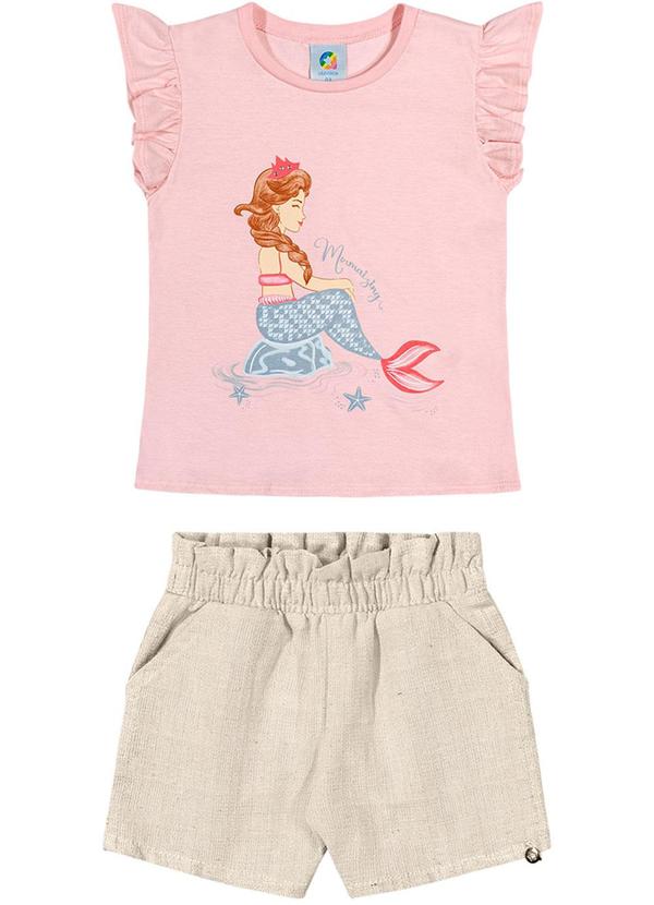 Alenice - Conjunto em New London com Strass Menina Rosa