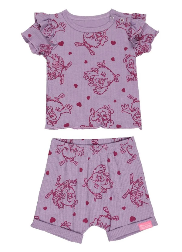 Galinha Pintadinha - Conjunto em Ribana 4x2 Lilas