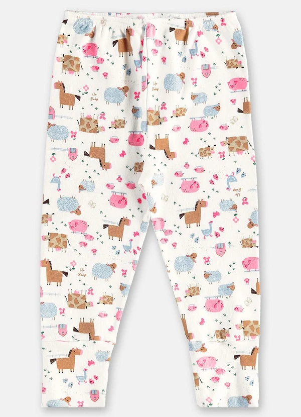 Up Baby - Conjunto em Suedine Bebê Menina Branco 4