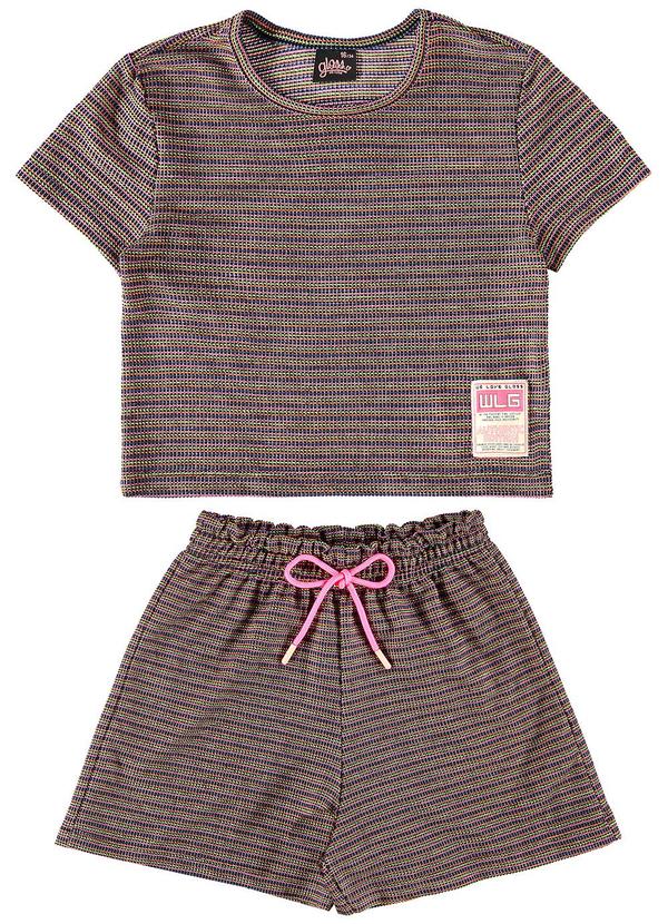 Gloss - Conjunto em Tricot com Blusa e Short Marrom 2