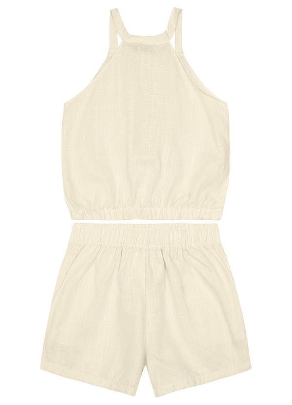 Carinhoso - Conjunto em Viscolinho Menina Bege 2