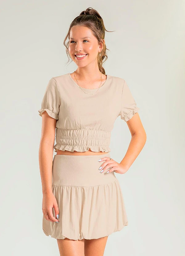 Cativa Teen - Conjunto em Viscose Bege