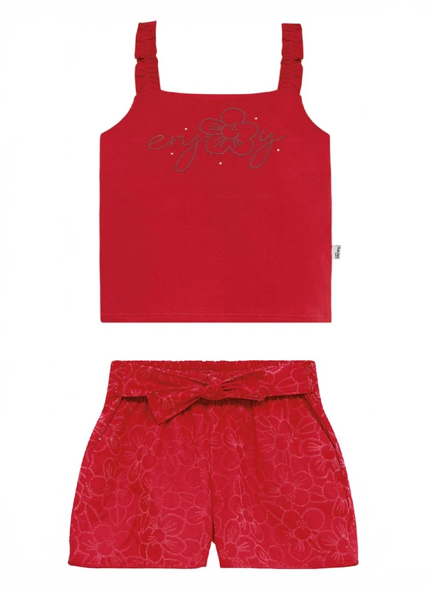 Malwee Kids - Conjunto Enjoy em Strass Vermelho
