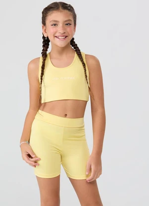 Vida Costeira - Conjunto Esportivo Top e Shorts Biker Amarelo - VIDA COSTEIRA