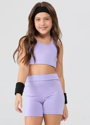Vida Costeira - Conjunto Esportivo Top e Shorts Biker Lilás - VIDA COSTEIRA