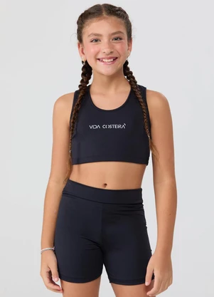 Vida Costeira - Conjunto Esportivo Top e Shorts Biker Preto - VIDA COSTEIRA