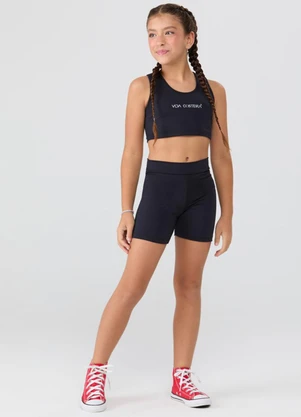 Vida Costeira - Conjunto Esportivo Top e Shorts Biker Preto - VIDA COSTEIRA