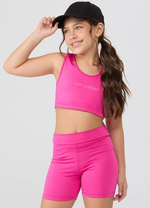 Vida Costeira - Conjunto Esportivo Top e Shorts Biker Rosa - VIDA COSTEIRA