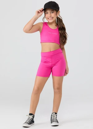 Vida Costeira - Conjunto Esportivo Top e Shorts Biker Rosa - VIDA COSTEIRA