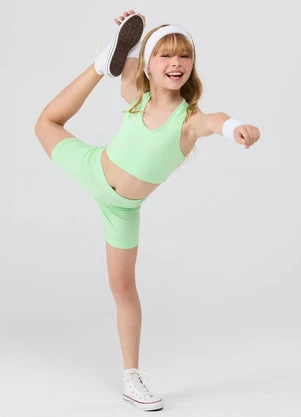 Vida Costeira - Conjunto Esportivo Top e Shorts Biker Verde - VIDA COSTEIRA