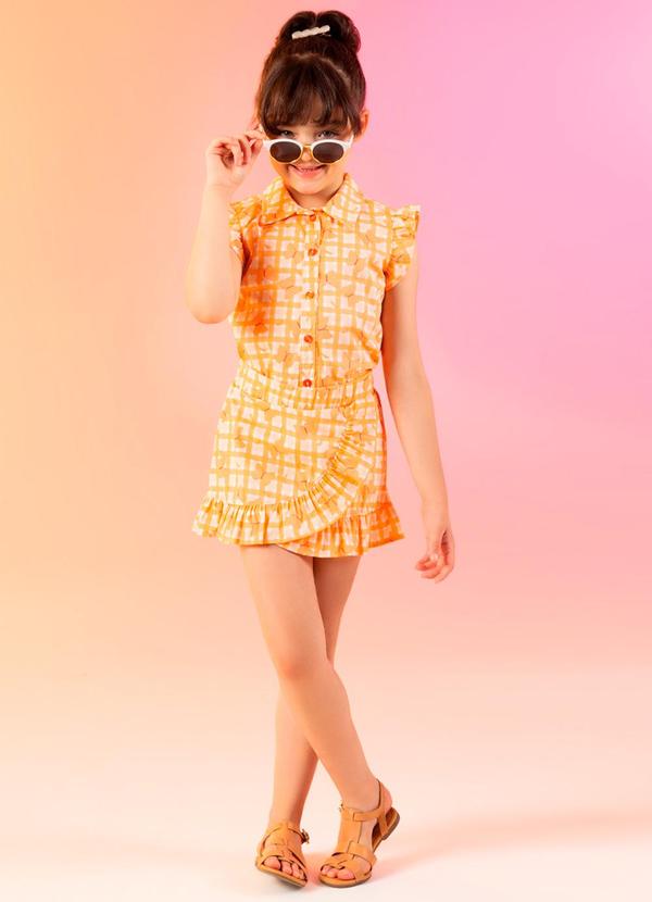 Cativa Kids - Conjunto Estampa Borboleta Laranja