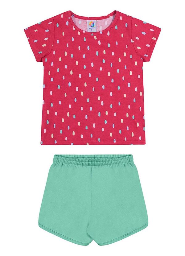 Alenice - Conjunto Estampa Colorida Menina Rosa