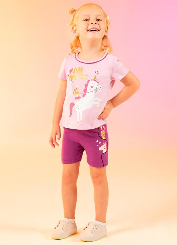 Cativa Kids - Conjunto Estampa com Glitter Lilás