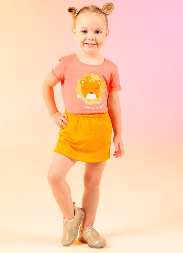 Cativa Kids - Conjunto Estampa Leãozinho Laranja