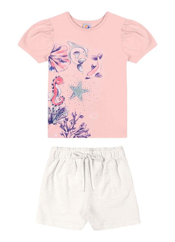 Alenice - Conjunto Estampa Marinha Menina Rosa 