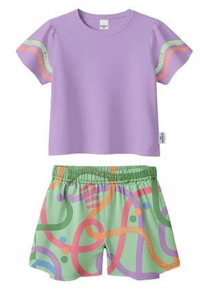 Malwee Kids - Conjunto Estampa Orgânica Lavanda - MALWEE KIDS