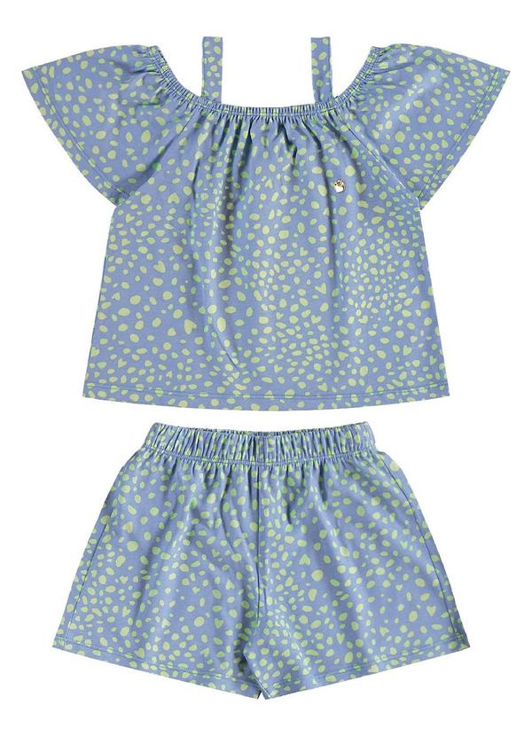 Bee Loop - Conjunto Estampado Bata Short Azul