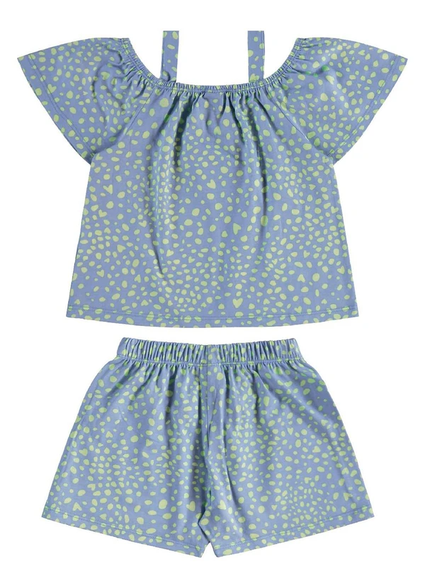 Bee Loop - Conjunto Estampado Bata Short Azul 2