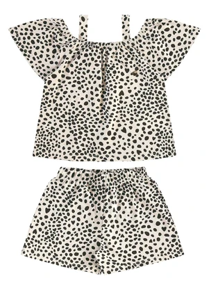 Bee Loop - Conjunto Estampado Bata Short Branco - BEE LOOP