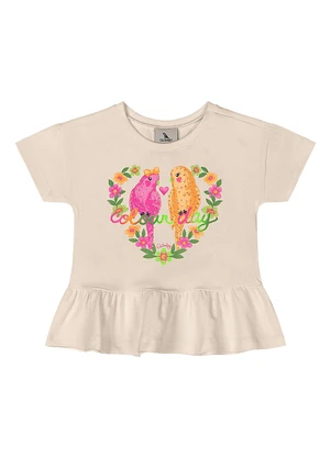 Quimby - Conjunto Estampado Blusa Calça Legging Bege - QUIMBY