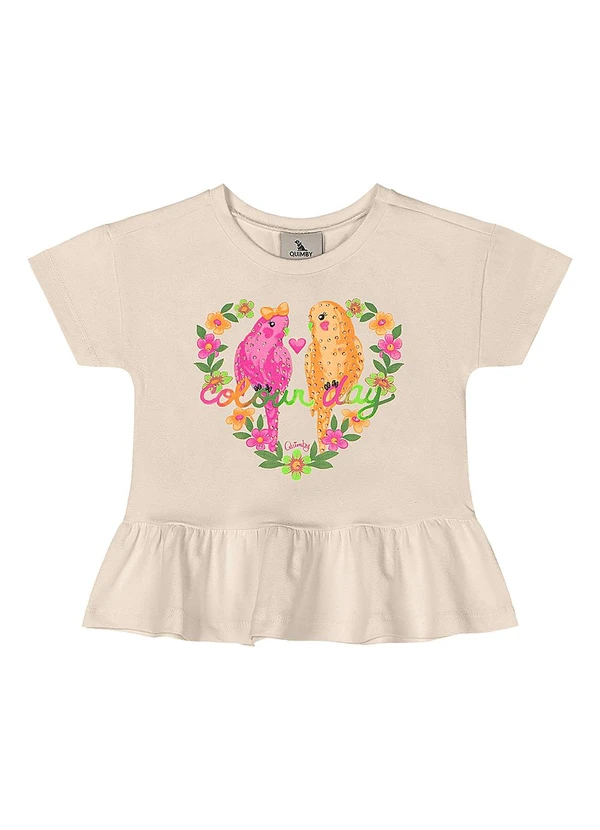 Quimby - Conjunto Estampado Blusa Calça Legging Bege 2