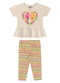 Quimby - Conjunto Bebê Blusa e Calça Legging Branco - variação: Bege