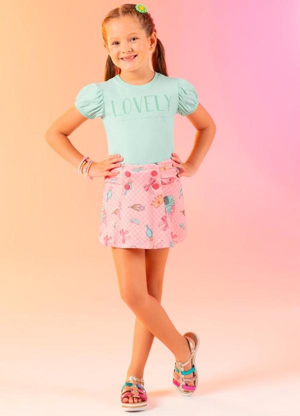 Cativa Kids - Conjunto Estampado com Glitter Azul