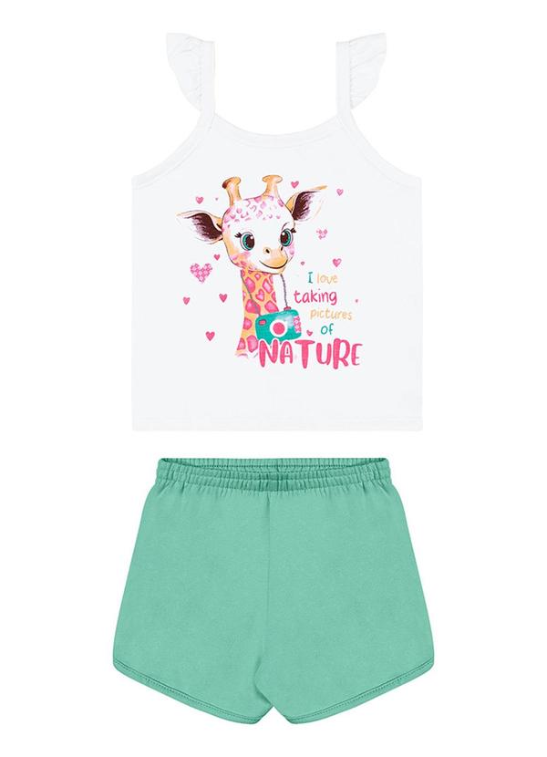 Alenice - Conjunto Estampado Girafa Menina Branco 1